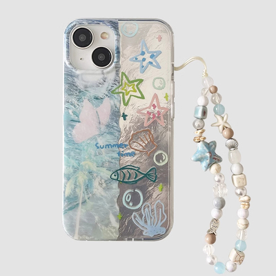 星星蝴蝶贝壳适用苹果16promax手机壳iPhone15简约时尚13冰川新款锡纸纹12pro少女11情侣小众plus14防摔x硬壳