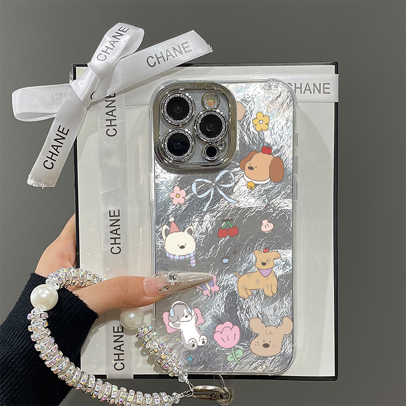 ins卡通涂鸦小狗适用苹果16promax手机壳iPhone15带镜头膜13新款12情侣创意x可爱11plus少女14全包xs防摔硬壳