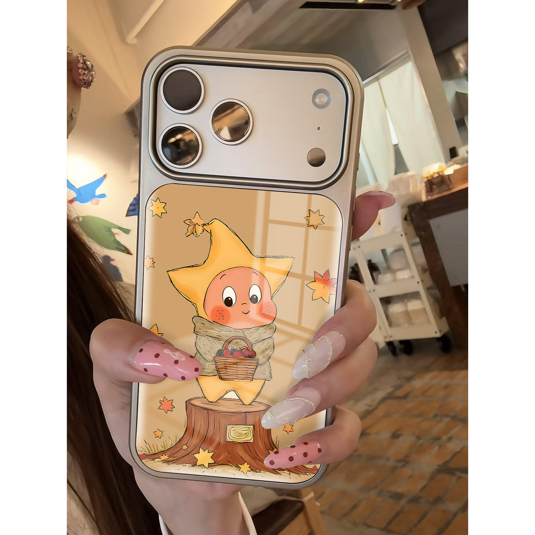 水凝枫叶星星人适用苹果17手机壳iphone16新款pro创意max电镀银13少女12可爱卡通14情侣11硅胶xs全包防摔软壳