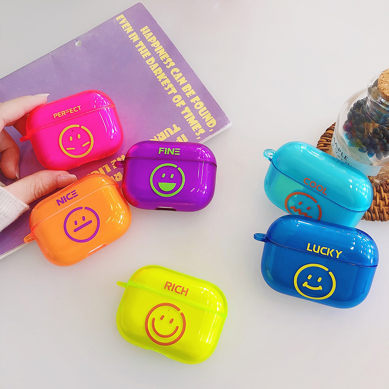 荧光简约笑脸airpods保护套Pro无线蓝牙盒子AirPods2代3耳机套硅胶ins苹果耳机保护套女款防摔防尘外壳软在类目 3C数码配件, MP3/MP4配件, 耳机配件中 - 来自Buy2taobao.com提供专业的淘宝代购服务
