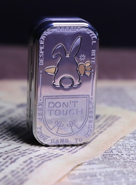 反骨指玩edc 欧刻银 黑色不锈钢+钛中板兔子音叉金属机械指上解压