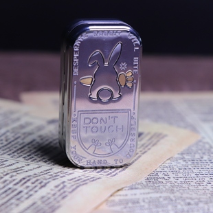 钛中板兔子音叉金属机械指上解压 黑色不锈钢 反骨指玩edc 欧刻银