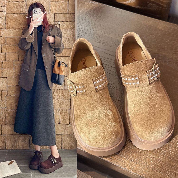 厚底这个勃肯鞋女2026春季新款全包百搭休闲乐福鞋复古一脚蹬单鞋,女鞋,深口单鞋,淘宝优惠券,粉丝福利购,淘宝优惠卷