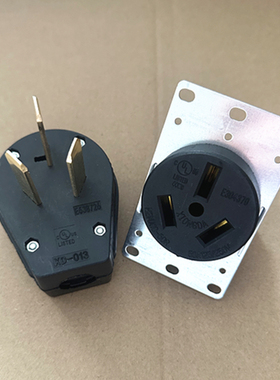 NEMA10-50R美式三孔暗装插座50A发电机装配式插头三扁大功率插座
