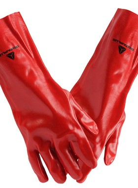 代尔塔 201735 PVC涂层防化防滑耐酸防腐蚀耐用防护手套 35CM