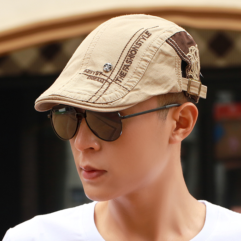 夏天复古休闲男士防晒英伦贝雷帽