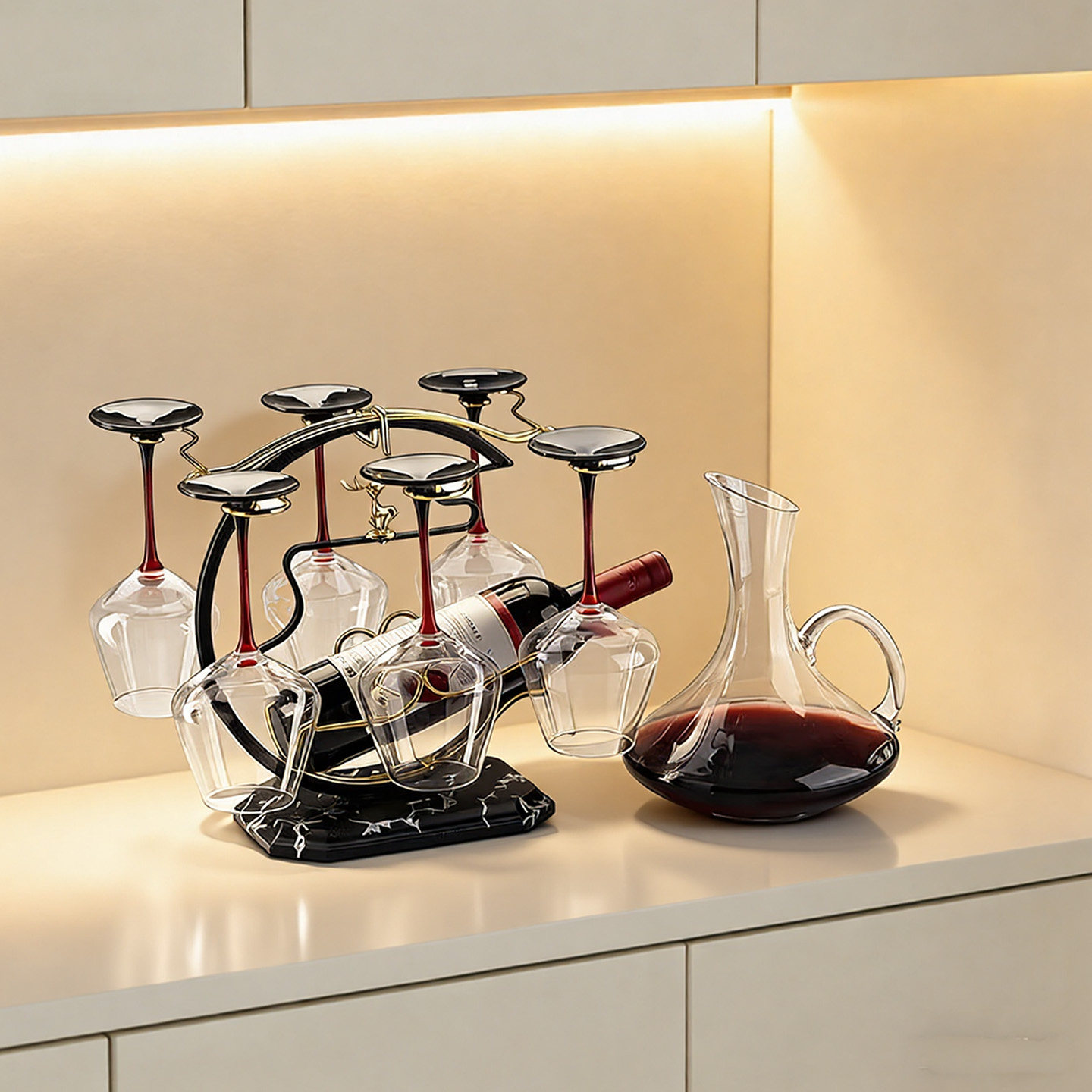 酒架醒酒器红酒杯套装欧式轻奢高档家用葡萄酒杯摆件玻璃高脚杯子,餐饮具,异形/个性酒杯,淘宝优惠券,粉丝福利购,淘宝优惠卷
