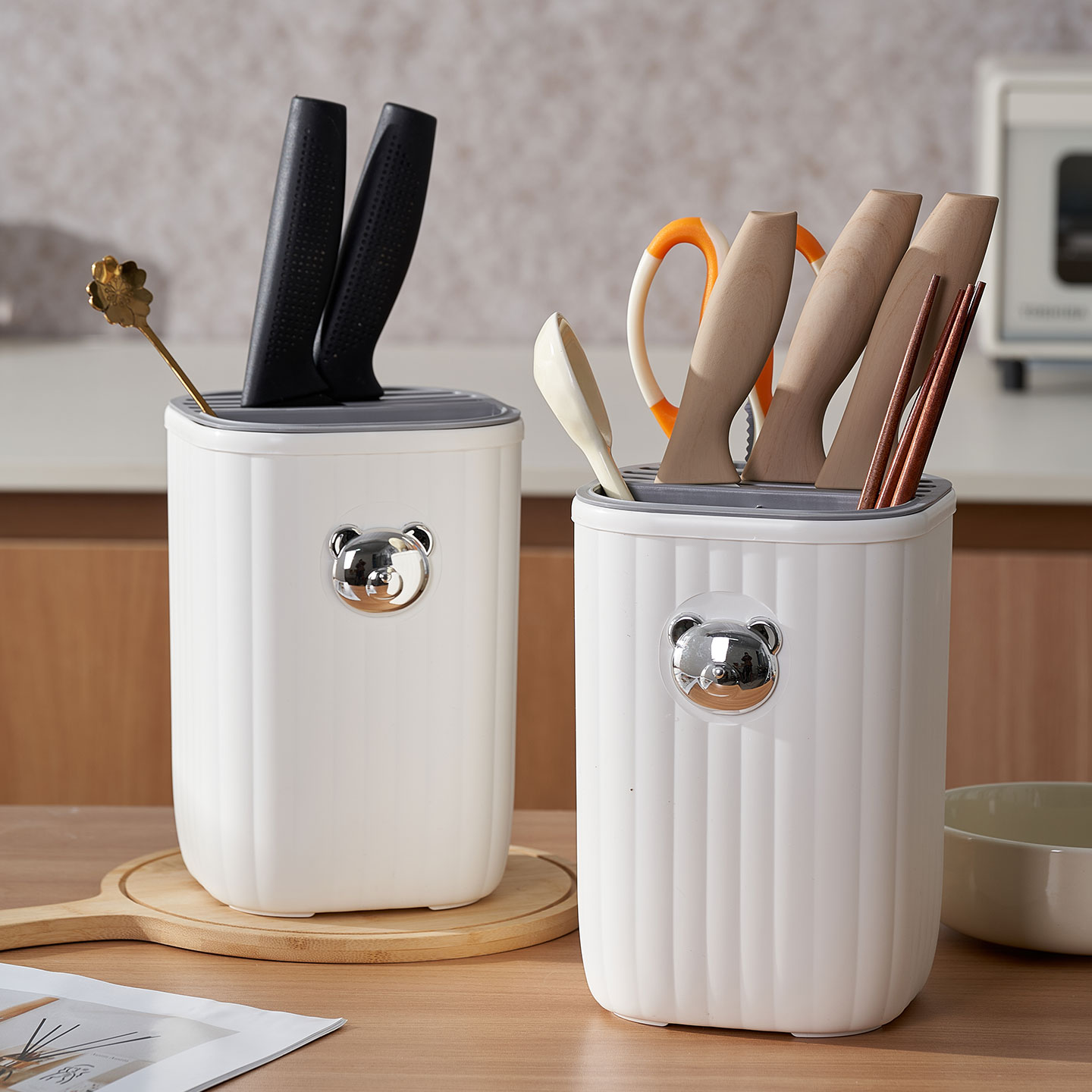 厨房刀架置物架台面多功能新款筷子筒刀架一体收纳盒家用菜刀架子