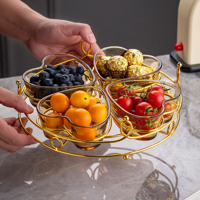 玻璃水果盘家用客厅茶几2025新款轻奢零食摆放糖果收纳点心干 干