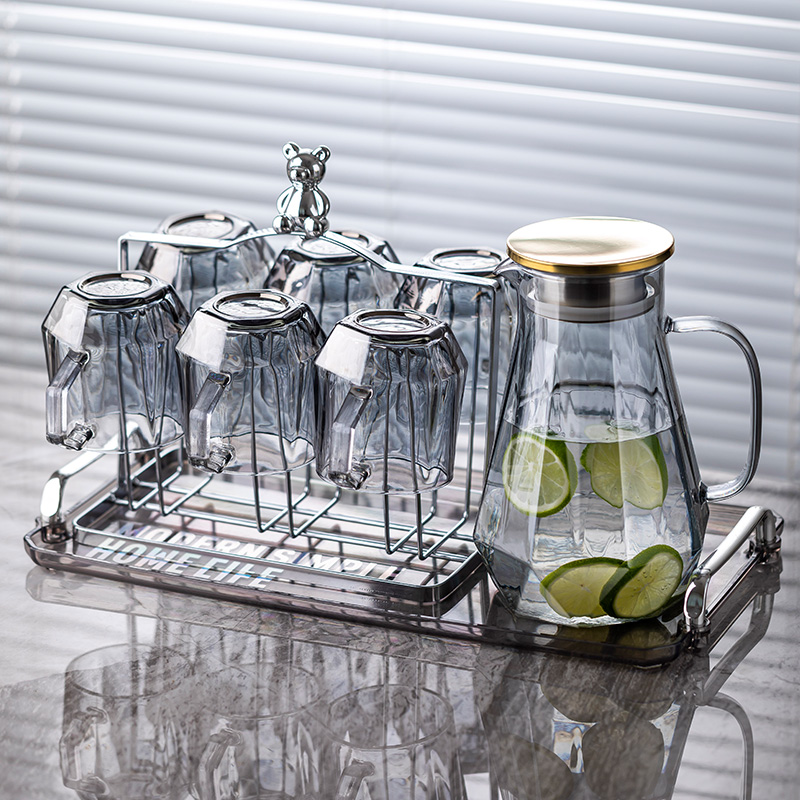水杯水壶玻璃茶具套装家用带托盘