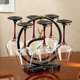 红酒杯倒挂架子轻奢高脚杯架高档吊杯架高级感家用酒柜装 饰架摆件