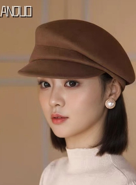 日系复古羊毛帽女秋冬文艺贝雷fever同款报童帽时尚画家礼帽毛呢