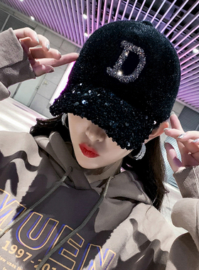 帽子女士冬天韩版潮时尚棒球帽休闲百搭秋冬季青年兔毛鸭舌帽子