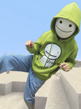 dream同款连帽卫衣我的世界大神加绒帽衫青少年男休闲潮流外套冬