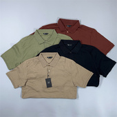 元 ①夏男士 出口中东竖条纹商务门襟扣短袖 老百姓 T恤翻领POLO衫