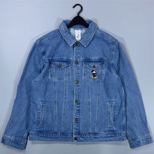 119刀男米奇后背高针大刺绣翻领牛仔古着外套 日系大码 老百姓 元