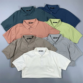 POLO衫 老百姓 高尔夫口袋款 门襟扣翻领珠地网眼布套头短袖 元 夏季