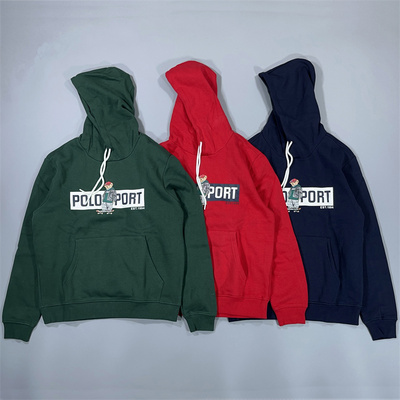 老百姓 元 秋冬男女情侣款前胸印花国内品质高连帽套头卫衣抓绒布