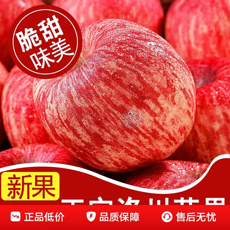 延安正宗洛川特级苹果冰糖心红富士新鲜水果整箱5斤送5斤脆甜包邮