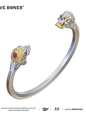 刻骨925银18k金尸陀林枯主手镯