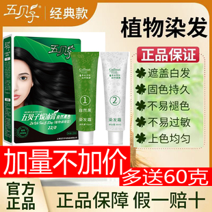 五贝子植物染发膏官方旗舰店染发剂自己在家染发一次性五倍子焗油