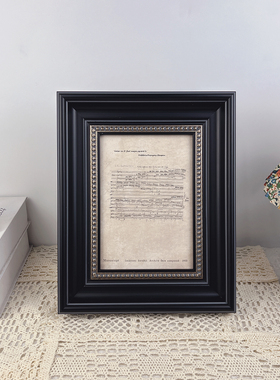 钢琴音符复古摆件法美式相框油画装饰画玄关客厅餐厅背景墙挂画