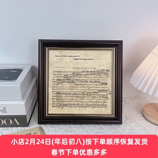 法美式复古钢琴摆台油画桌面摆件古典相框高级艺术家居装饰画挂画