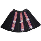 黑色百褶裙舞蹈演出服饰旅拍摄影百搭裙 苗族侗族短裙少数民族服装