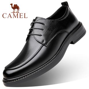 骆驼男鞋 软底牛皮透气商务休闲鞋 真皮正装 2025新款 德比皮鞋 Camel