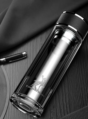 双层玻璃杯高硼硅男士女家用高档泡茶杯隔热便携水杯保温车载杯子