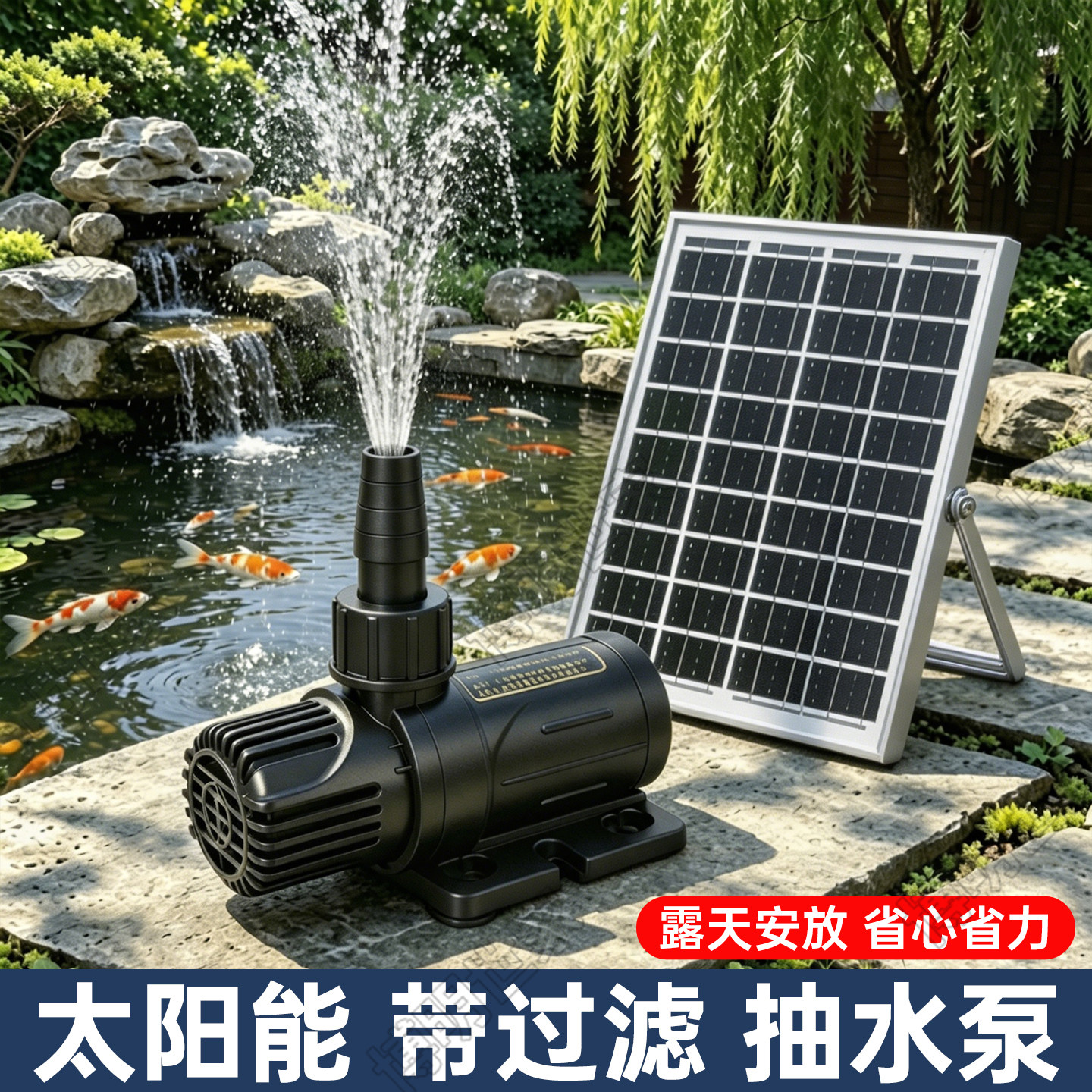 太阳能小型鱼池鱼缸抽水泵潜水泵