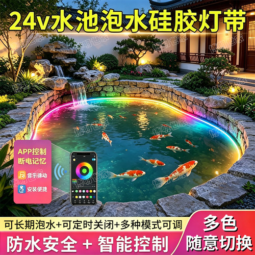 24V低压户外水下泡水硅胶灯带条