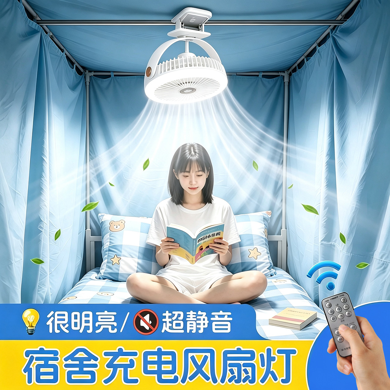 超长续航远程遥控风扇照明灯图片