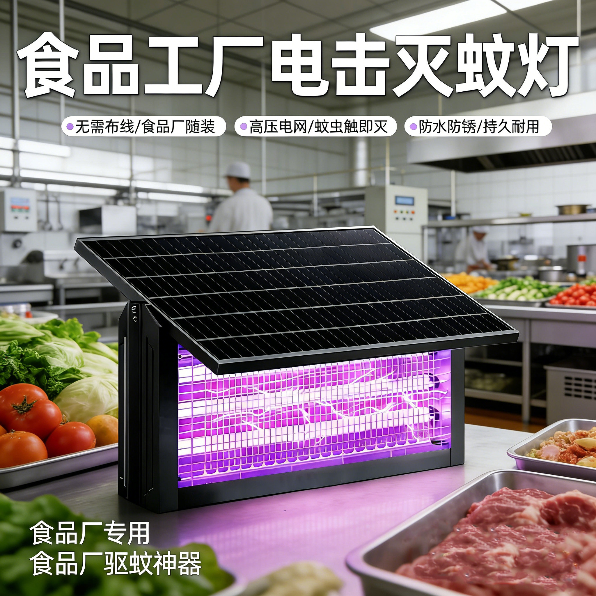餐厅食品厂自动防水灭蚊蝇灯
