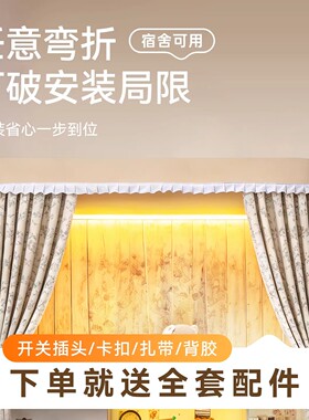 超亮宿舍桌面床上灯带led灯条220v室内外cob自粘氛围开关插头灯条