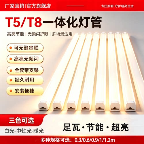 LEDT5一体化超亮支架灯1.2米