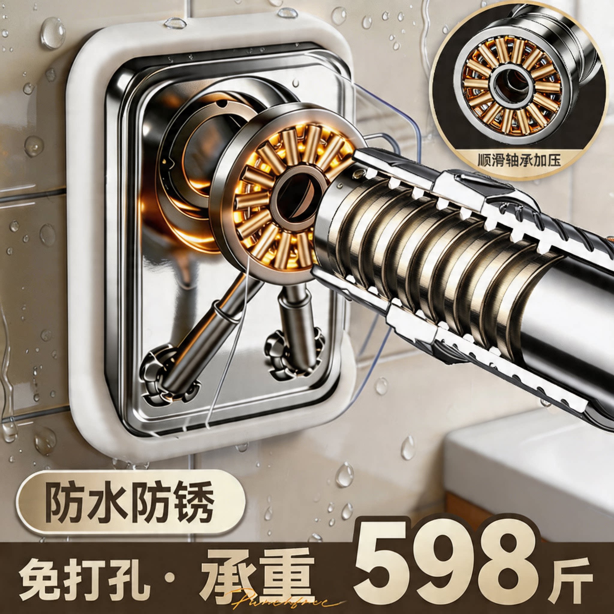 免打孔伸缩承重晾衣杆晾衣架不锈钢阳台固定挂衣浴帘衣柜挂衣撑杆