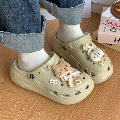 厚底增高5.0仙女风EVA防滑洞洞鞋