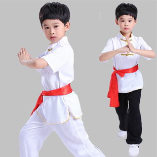 新款儿童武术服装练功棉中国风长短袖武道馆少儿演出比赛搏击训练