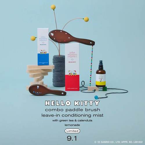 日本代购 john masters organics约翰大师三丽鸥气垫按摩梳子刻字