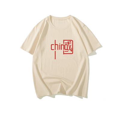 china国潮复古五分学生短袖t恤