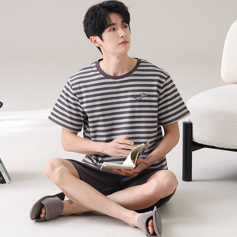 加肥加大睡衣男莫代尔棉特大码230斤250斤短袖短裤肥佬宽松5XL6XL