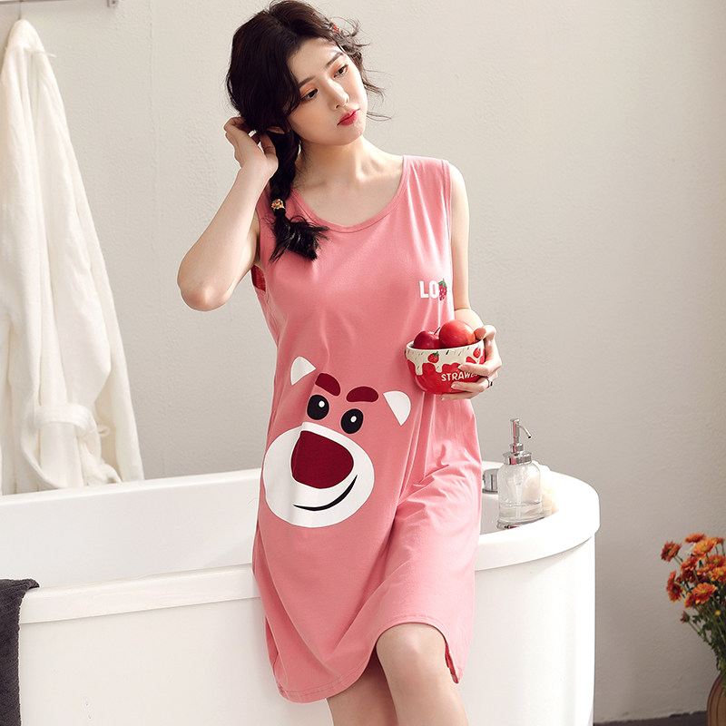 夏季短袖纯棉加肥加大码连衣裙女士夏天胖mm全棉睡衣群200斤睡裙