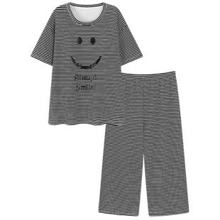 200斤240斤可外穿套装 5XL6XL纯棉短袖 胖mm特大码 七分裤 睡衣女夏季