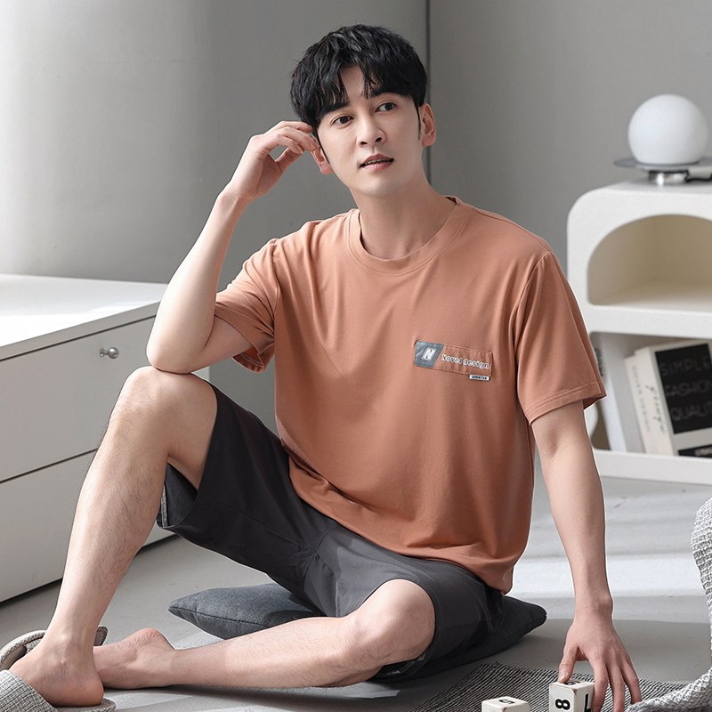 加肥加大码睡衣男莫代尔短袖短裤家居服套装300斤胖子250斤5XL6XL