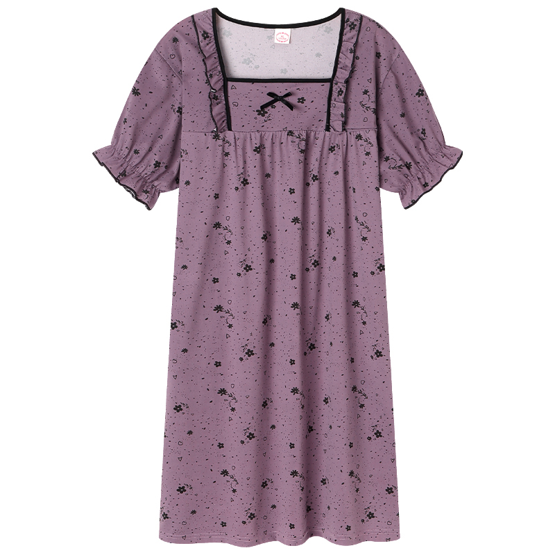 睡裙女士夏季短袖纯棉特大码夏天家居服胖mm200斤220斤4XL5XL6XL
