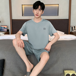 睡衣男款200斤250斤5XL6XL肥佬莫代尔夏季大码短袖胖子家居服套装