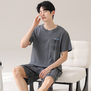 220斤250斤5XL6XL睡衣男款夏季莫代尔棉短袖短裤家居服特大码套装