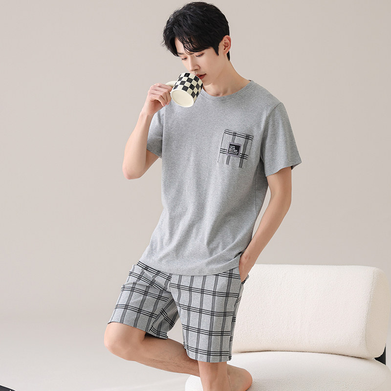 加肥加大莫代尔棉睡衣男夏季短袖短裤特大码220斤超大250斤5XL6XL