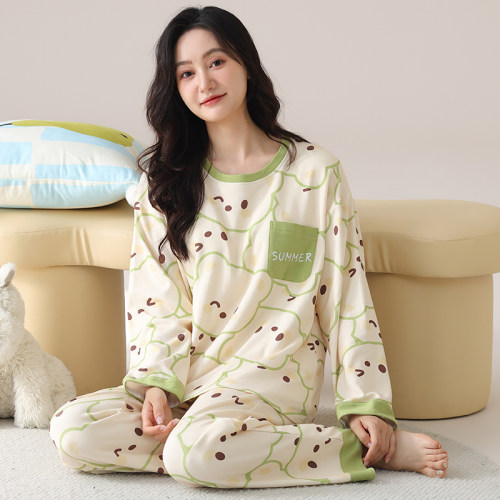 特大码秋冬睡衣纯棉长袖加肥特大号mm女士200斤家居服220斤5XL6XL